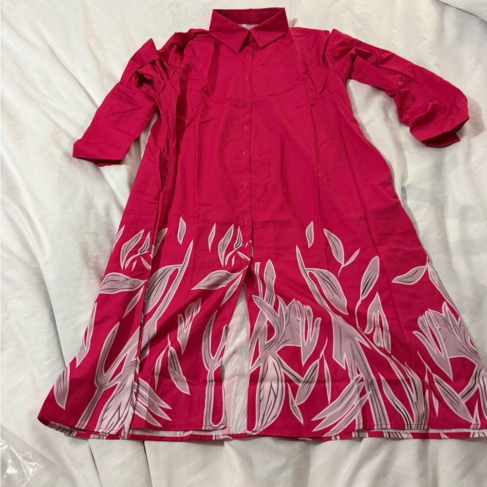 Long sleeve summer shirt dress XL nwot